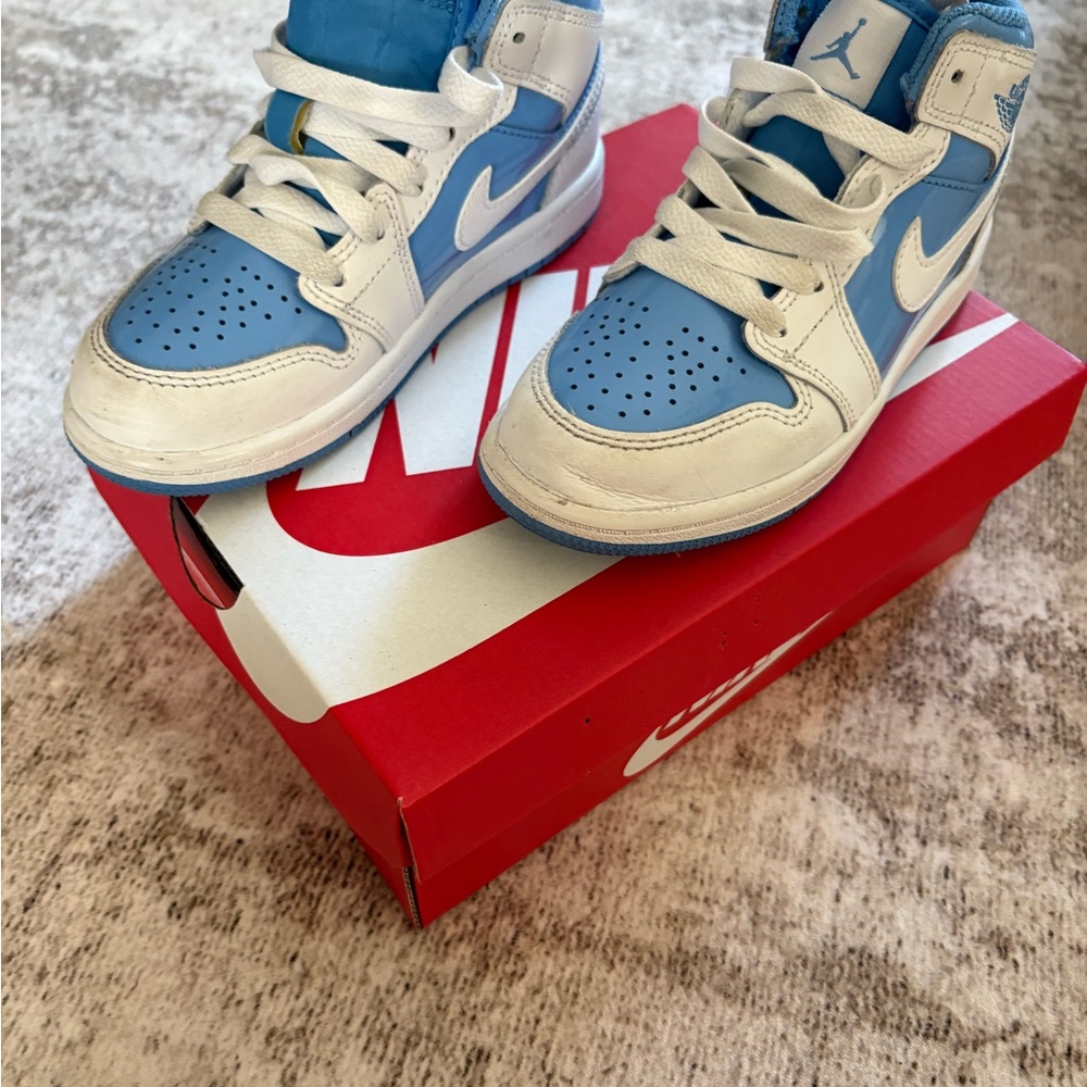 Nike Kids Blue and White High-Top Sneakers